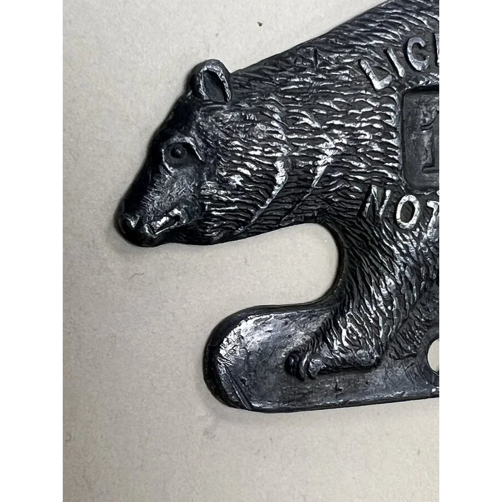 1916  CALIFORNIA LICENSE PLATE OWNERS BEAR TAG / TAB